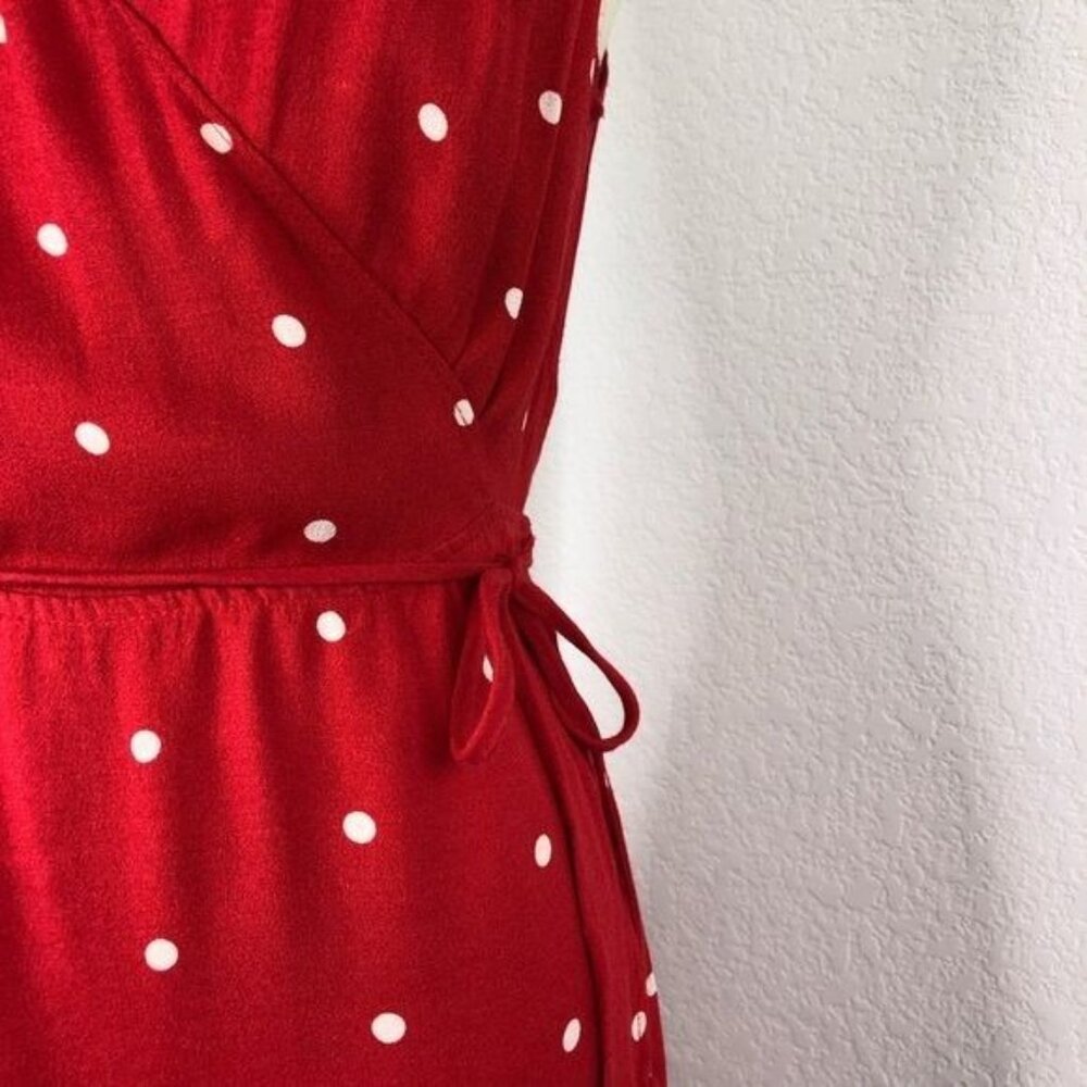 Reformation Anouk Polka Dot Wrap Dress Frill Tulip - Picture 9 of 14